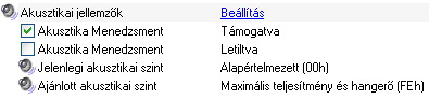 Akusztikai beállítások