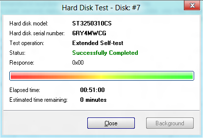 Disk -> Extended self-test successfully completed